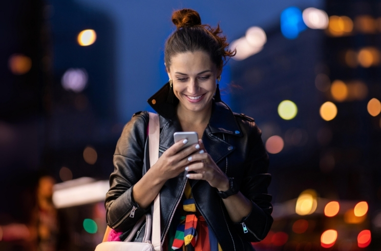 Woman looking at phone